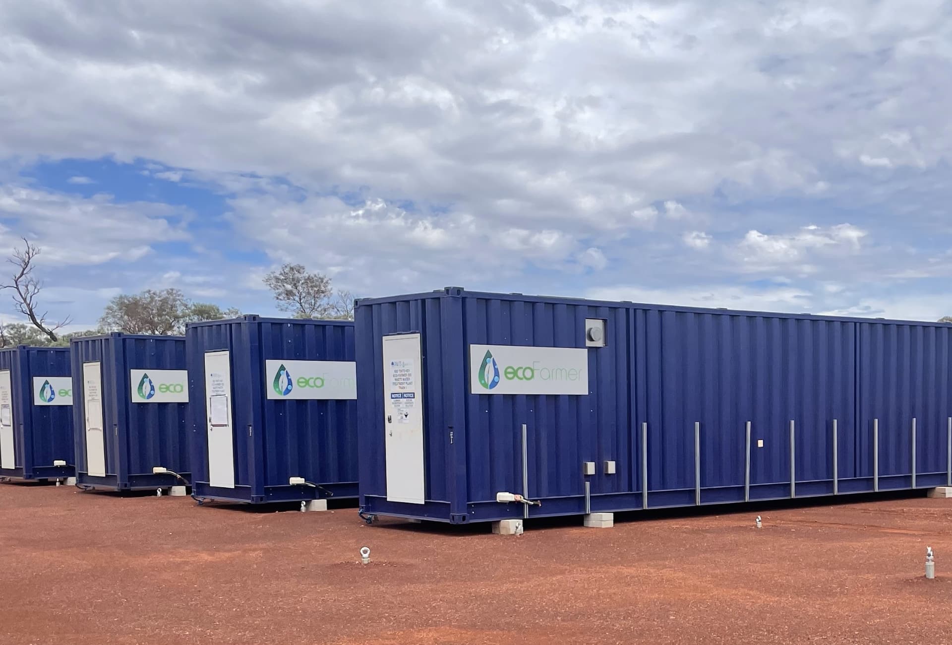 Wastewater Treatment - blue containers